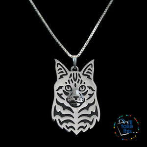 Maine Coon Cat Pendant with Free Chain