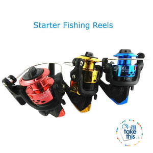 Starter Spinning Fishing Reel, 3 ball bearing, 120/150ft of Fishing line with 3 color options, 5.1:1 - I'LL TAKE THIS