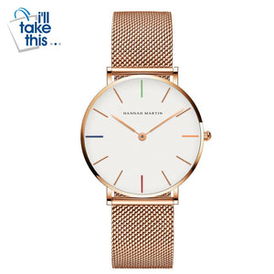 Women Stainless Steel Mesh Rose Gold Waterproof Ladies Watch - Japan Quartz Movement High-Quality 36mm - I'LL TAKE THIS