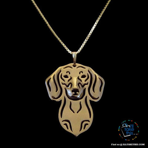 Image of Dachshund Dog Lovers' a unique design Pendant in Gold, Silver or Rose Gold Plating + BONUS Necklace - I'LL TAKE THIS