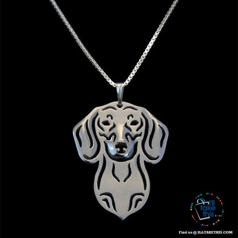 Image of Dachshund Dog Lovers' a unique design Pendant in Gold, Silver or Rose Gold Plating + BONUS Necklace - I'LL TAKE THIS