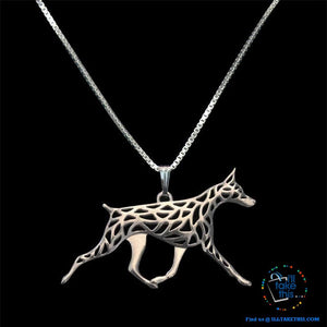 Doberman Dog Pendant in Gold, Silver or Rose Gold plating with BONUS Link chain - I'LL TAKE THIS