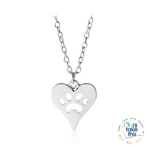 PET LOVERS Collection of Dog & Cat, Paw & Heart themed Pendant Necklaces in Gold or Silver