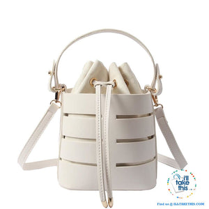 Mini Vegan Leather Drawstring Bucket Bag For Women - Ideal Crossbody Bag/Shoulder Bags, 4 Colors