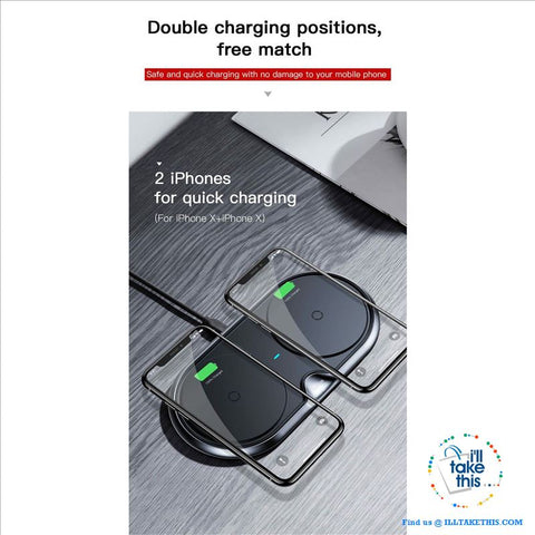 Image of Dual universal wireless charger that you can use on multiple iPhone, Androids  or watch types - I'LL TAKE THIS
