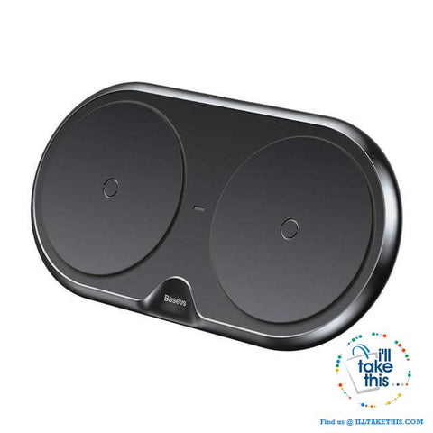 Image of Dual universal wireless charger that you can use on multiple iPhone, Androids  or watch types - I'LL TAKE THIS