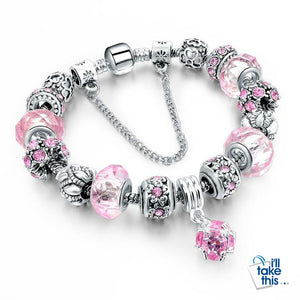 Crystal Beads Bracelets/Bangles Silver Plated Charm Bracelets For Women