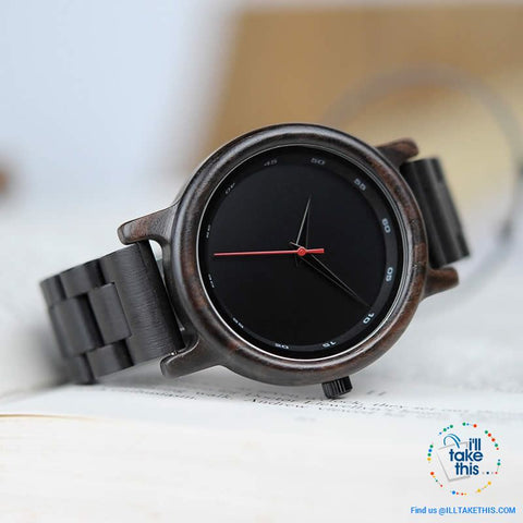 Image of Unique Sleek, Modern Black faced all Wooden Wristwatch + Gift Box - I'LL TAKE THIS