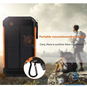 Eco-Friendly Solar Power Bank Real 20000 mAh Dual USB - Splashproof with Torch, 5 color options