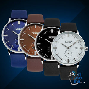 Male fashion Classic Luxury Watches quartz movement watch with Genuine leather band.