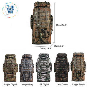 Backpack HUGE 100L - Military, Camping & Tactical Backpack suit all Outdoor & Sporting Activities