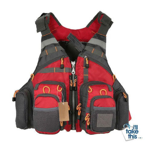 Image of Fishing Vest and/or Life Jacket Ideal for ROCK, Boat or Rapids Fishing with Flotation inbuilt - I'LL TAKE THIS