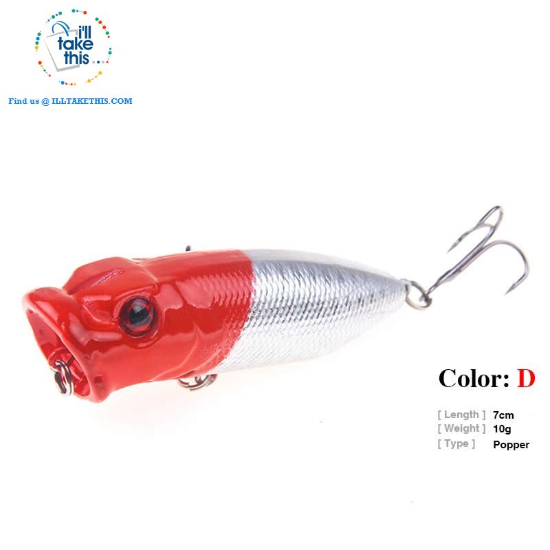 JerkBaitPro™ SURFACE Popper Fishing Lures - 5 colors, 70mm, 10g Treble –  I'LL TAKE THIS