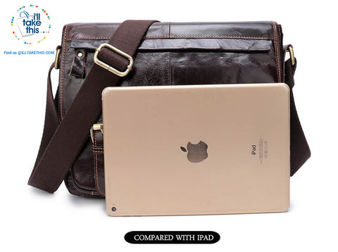 Image of Business Style Vintage Shoulder bag with a tonne of room to go - Genuine Leather in Black or Brown - I'LL TAKE THIS