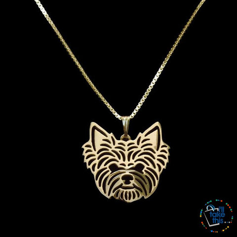 Image of Yorkshire Terrier Pendant in Gold, Silver or Rose Gold plating with FREE Link chain - I'LL TAKE THIS