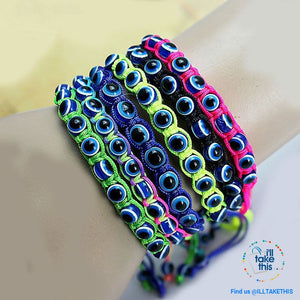 Handmade string evil eye bracelets blue evil eye good Luck bracelet Unisex design - I'LL TAKE THIS