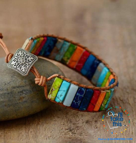 Image of Evoke your inner Chakra with our Handmade Multi Color Natural Stone Couples Bracelets - I'LL TAKE THIS