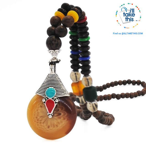 Image of Handmade Buddhist Mala Wood Beads Pendant & Necklace - 11 Statement  Necklaces to choose from - I'LL TAKE THIS