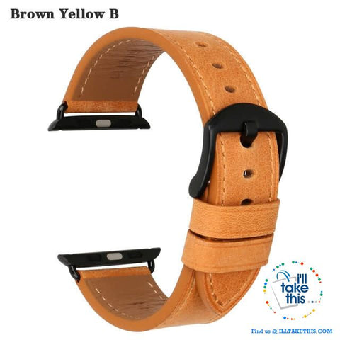 Image of Apple iWatch Leather Wristbands Suit Series 4/3/2/1 - 44, 42, 40, 38mm Watch Band - 5 Colors - I'LL TAKE THIS