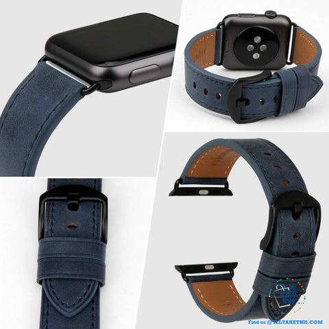 Image of Apple iWatch Leather Wristbands Suit Series 4/3/2/1 - 44, 42, 40, 38mm Watch Band - 5 Colors - I'LL TAKE THIS