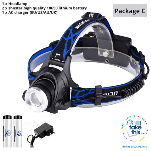 Image of High Powered Headset - 3800 or 6000 Lumens in a Single LED Headlamps, Zoomable beam 60° - I'LL TAKE THIS