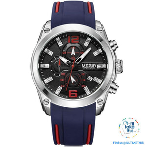 Men's Chronograph Analog Quartz Sports Watch HUGE Face dial of 47mm/1.85' - I'LL TAKE THIS
