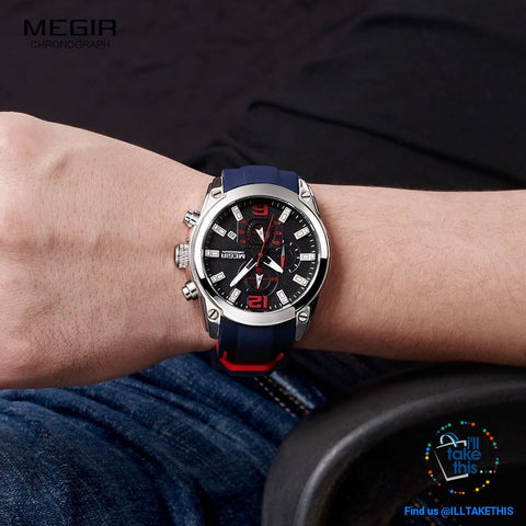 Image of Men's Chronograph Analog Quartz Sports Watch HUGE Face dial of 47mm/1.85' - I'LL TAKE THIS