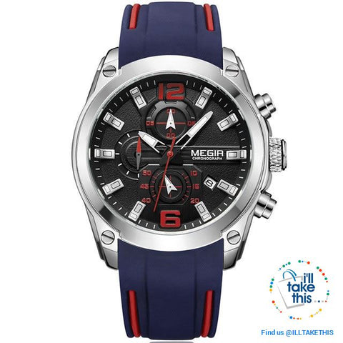 Image of Men's Chronograph Analog Quartz Sports Watch HUGE Face dial of 47mm/1.85' - I'LL TAKE THIS