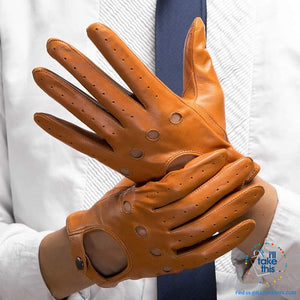 Porsha full Finger Men's Drivers Gloves handmade with Super-soft Goatskin - 2 Color options - I'LL TAKE THIS