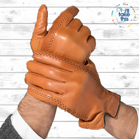 Image of Genuine Leather soft Goatskin Gloves, fully lined with Touch Screen sensitivity options - I'LL TAKE THIS