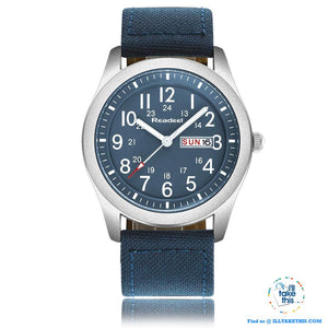 ⌚ Men Limited Edition Military Styled Watches with Canvas Wristband - 3 Color Face/Band Options