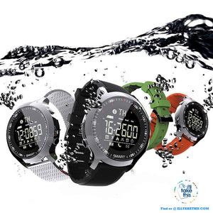 Men's Sports Smartwatch - Water-resistant, pedometers, message, reminder, Bluetooth for iOS/Android