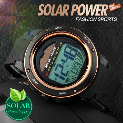 Image of Gent's Solar energy Electronic Sports Watch with LED Digital Quartz Display - I'LL TAKE THIS