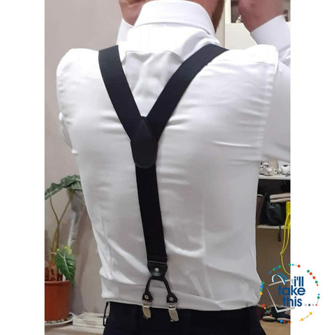 Image of Men's Suspenders Fashionable 6 Clips Braces - Vintage and Casual Style ideal Father/Husband's Gift - I'LL TAKE THIS