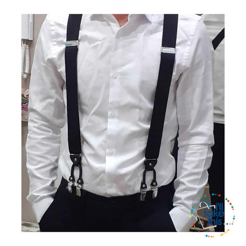 Image of Men's Suspenders Fashionable 6 Clips Braces - Vintage and Casual Style ideal Father/Husband's Gift - I'LL TAKE THIS