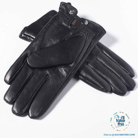 Image of Touch screen Soft Sheepskin Leather Gloves in Black - I'LL TAKE THIS