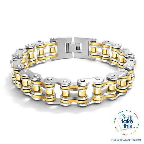Image of Link Chain Bracelets - 11 Color Options in a Stainless Steel Link Chain Men's Bracelet