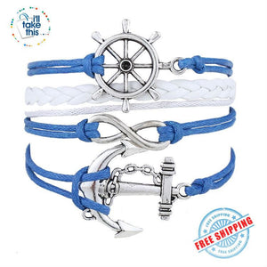 Nautical Charm Bracelet Handmade Rope/Knitting Collection, Channel your inner Skipper - I'LL TAKE THIS
