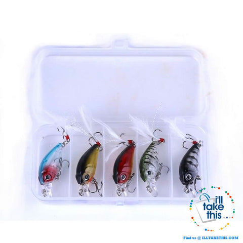 Image of Pack of 5 Crankbait Mini Chubby Fishing Lures  / 45mm 3.4g 0-0.3M - I'LL TAKE THIS