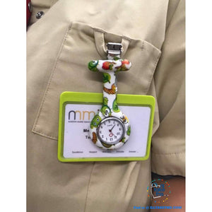 Pocket Watch Nurse Watch Fob Hanging Medical style, Silicone Stainless Round Dial Quartz Fob watch