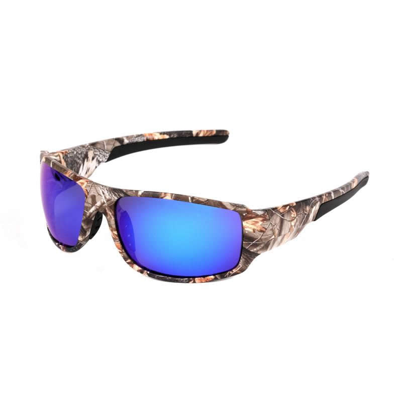 Polarized Sunglasses Camouflage Frame Sport Sun Glasses Fishing + More Camo L Blue