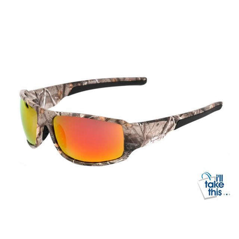 Image of Polarized Sunglasses Camouflage Frame Sport Sun Glasses Fishing, Hunting, GREAT Driving glasses - I'LL TAKE THIS