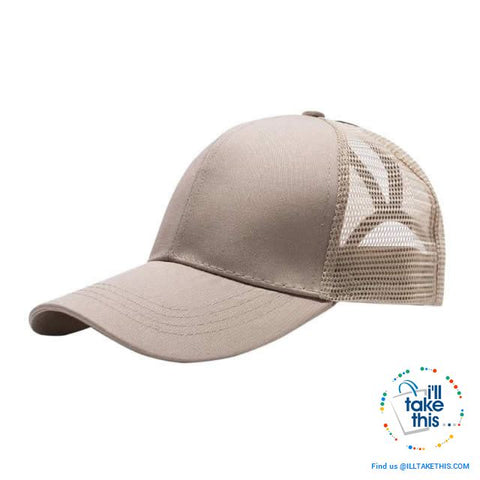 Image of Women's Ponytail Baseball Cap - Aerated with Adjustable Velcro strap, 7 colors - I'LL TAKE THIS