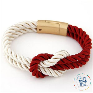 Nautical Braided Nylon Rope Bracelet with Magnet Clasp - Uni-Sex