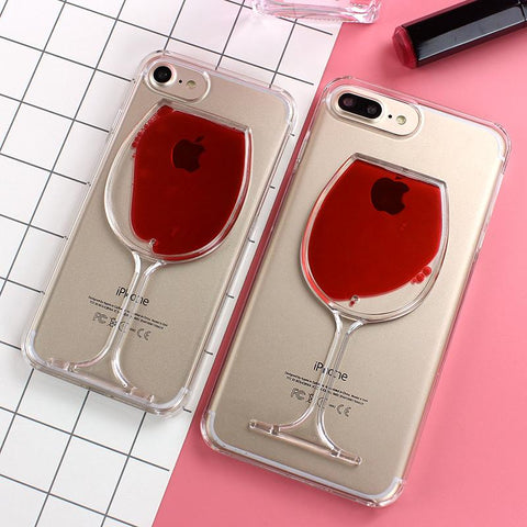 Red Wine Glass for ANY iPhone or Samsung Smartphone - iPhone 13 thru Samsung S20 +Note Phones