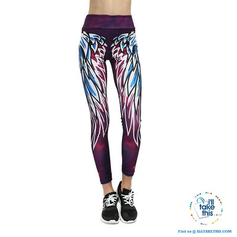 Image of Sheer Angel Wing 3D Printed Women's Leggings/Work Out Pants - 4 Colored Options - I'LL TAKE THIS