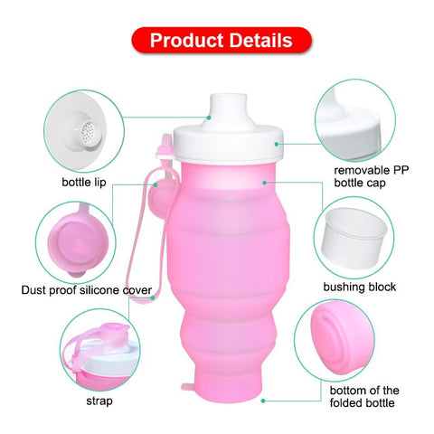 Image of Collapsible Silicone Water Bottle 520ml / 17Oz - I'LL TAKE THIS