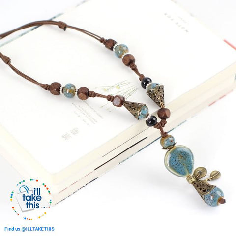 Image of Bohemian/Gypsy style Necklace, gorgeous ceramic beading pieces - 3 color option - I'LL TAKE THIS