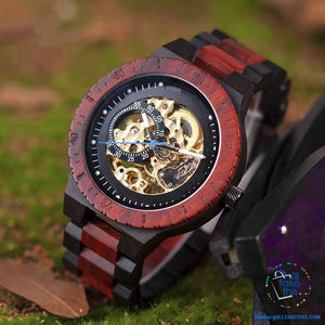 Men's Skeleton Style Wooden Watches - Love the Look!