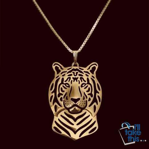 Image of Tiger Shaped Head Pendant with chain, 3 color variations - I'LL TAKE THIS